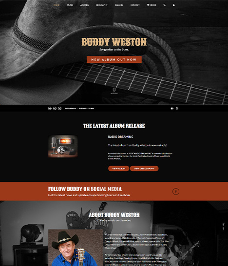 Buddy Weston - Songwriter to the Stars Website Screenshot