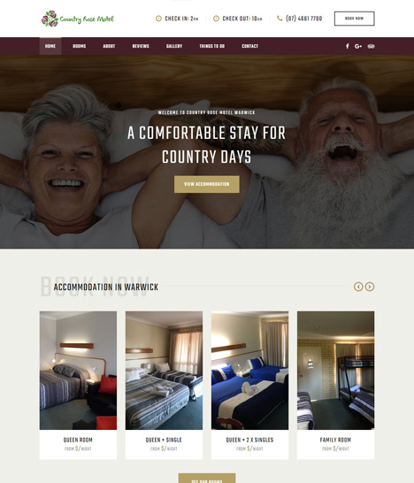 Country Rose Motel Website Screenshot