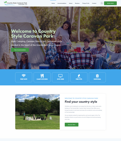 County Style Holiday Park (CSHP) Website Screenshot