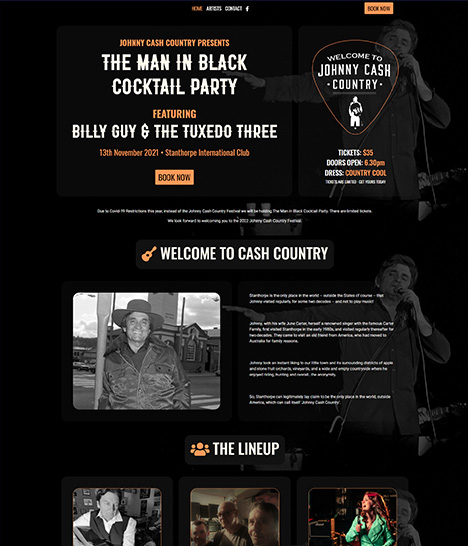 Johnny Cash Country Festival Website Screenshot